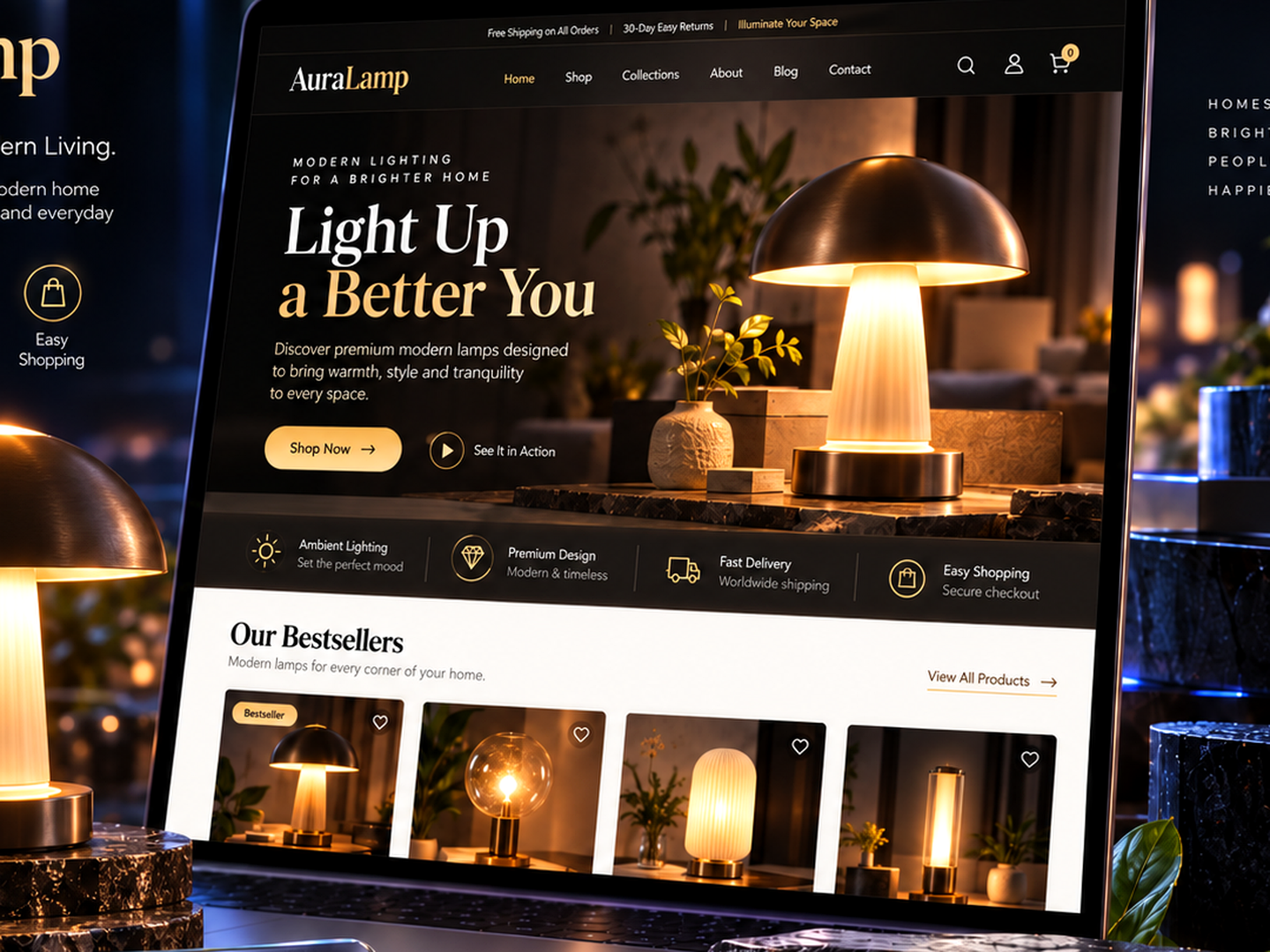 AuraLamp Shopify store project by Sphonix