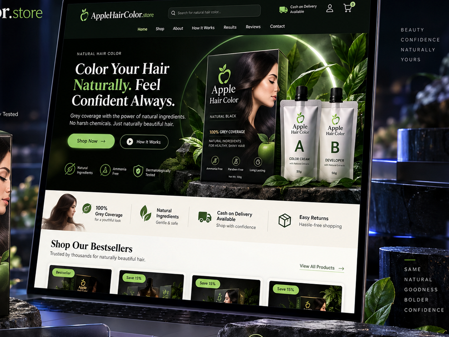 Apple Hair Color ecommerce project by Sphonix