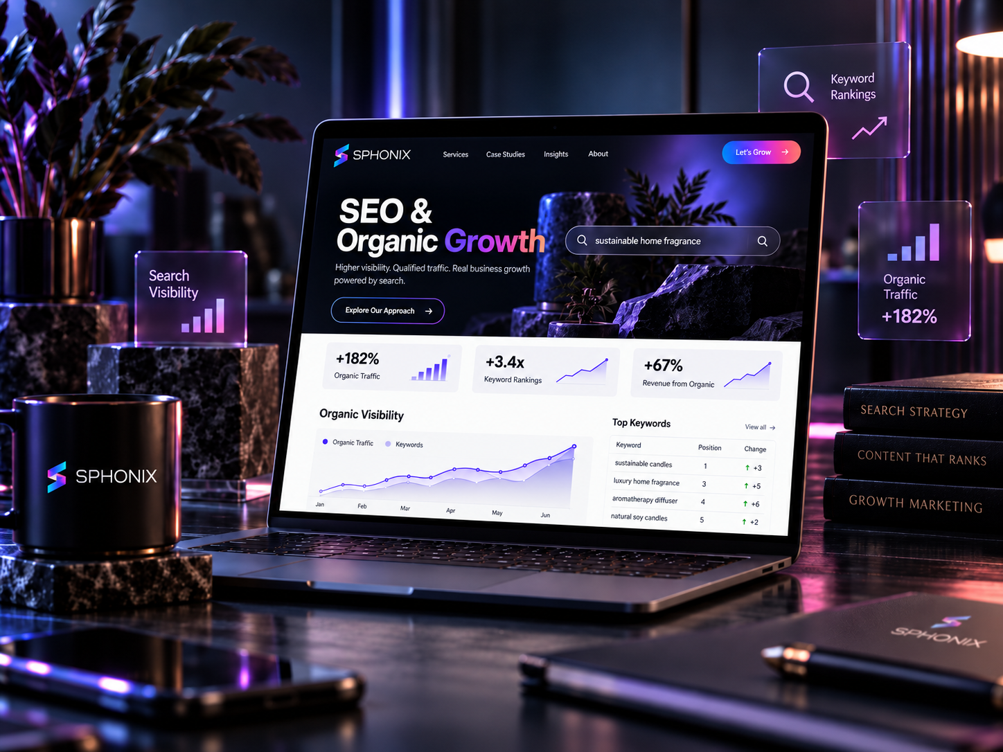 Sphonix SEO and organic growth workspace
